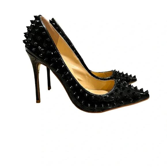 JIU DU  BLACK STILETTOS SIZE 38 (7.5 US) - Picture 1 of 8
